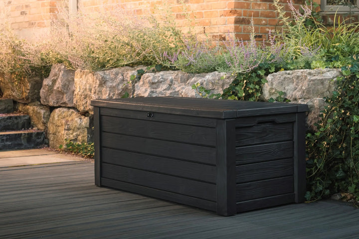 Keter Westwood Outdoor Storage Deck Box, 150 Gallon, Dark Grey 