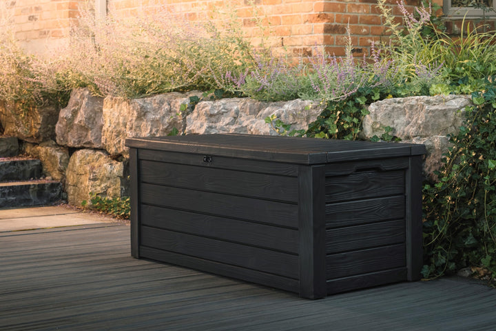 Keter Westwood Outdoor Storage Deck Box, 150 Gallon, Dark Grey 