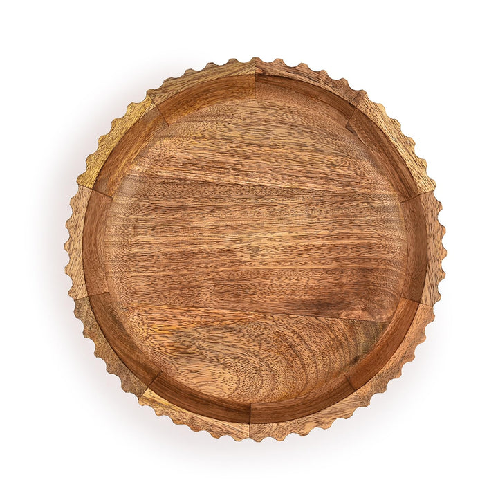 Kimona Fruit Bowls Wood Fruit Bowl or Decorative Bowl for Table Décor for Kitchen Counter or Farmhouse Christmas Centerpiece (10" X 10" X 2.5") 