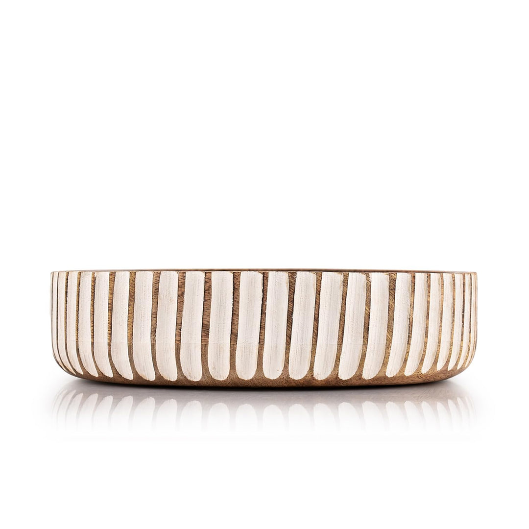 Kimona Fruit Bowls Wood Fruit Bowl or Decorative Bowl for Table Décor for Kitchen Counter or Farmhouse Christmas Centerpiece (10" X 10" X 2.5") 