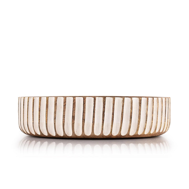 Kimona Fruit Bowls Wood Fruit Bowl or Decorative Bowl for Table Décor for Kitchen Counter or Farmhouse Christmas Centerpiece (10" X 10" X 2.5") 