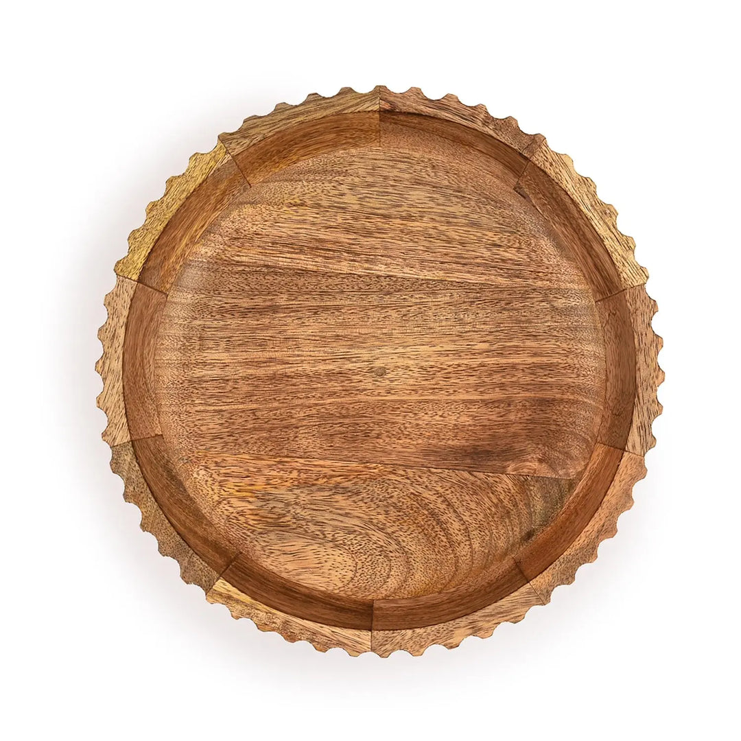 Kimona Fruit Bowls Wood Fruit Bowl or Decorative Bowl for Table Décor for Kitchen Counter or Farmhouse Christmas Centerpiece (10" X 10" X 2.5") 
