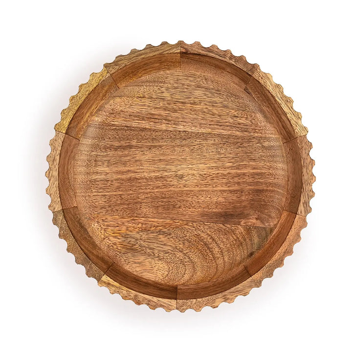 Kimona Fruit Bowls Wood Fruit Bowl or Decorative Bowl for Table Décor for Kitchen Counter or Farmhouse Christmas Centerpiece (10" X 10" X 2.5") 