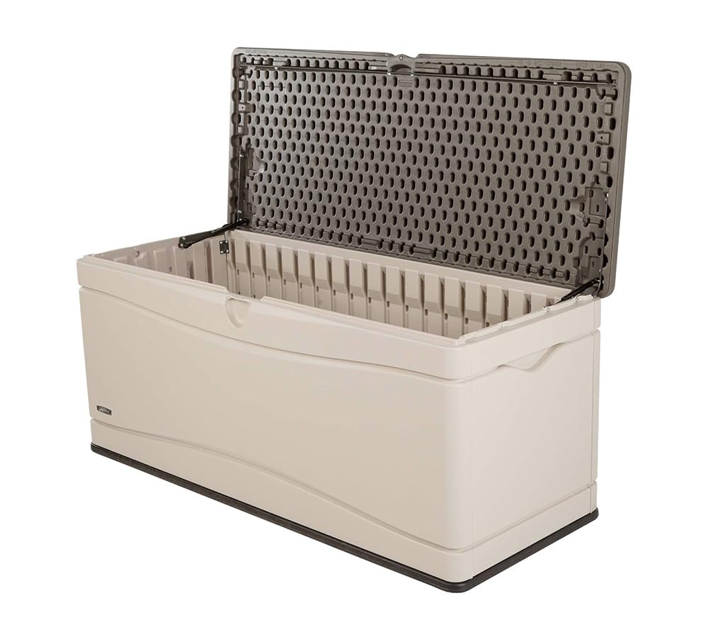 LIFETIME 60012 Extra Large Deck Box, 130 Gallon, Desert Sand/Brown 