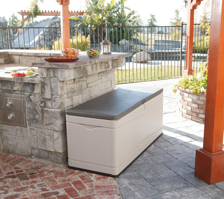LIFETIME 60012 Extra Large Deck Box, 130 Gallon, Desert Sand/Brown 
