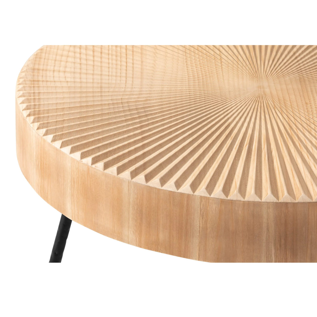 LONYKE 2-Piece Farmhouse Nesting Table Round