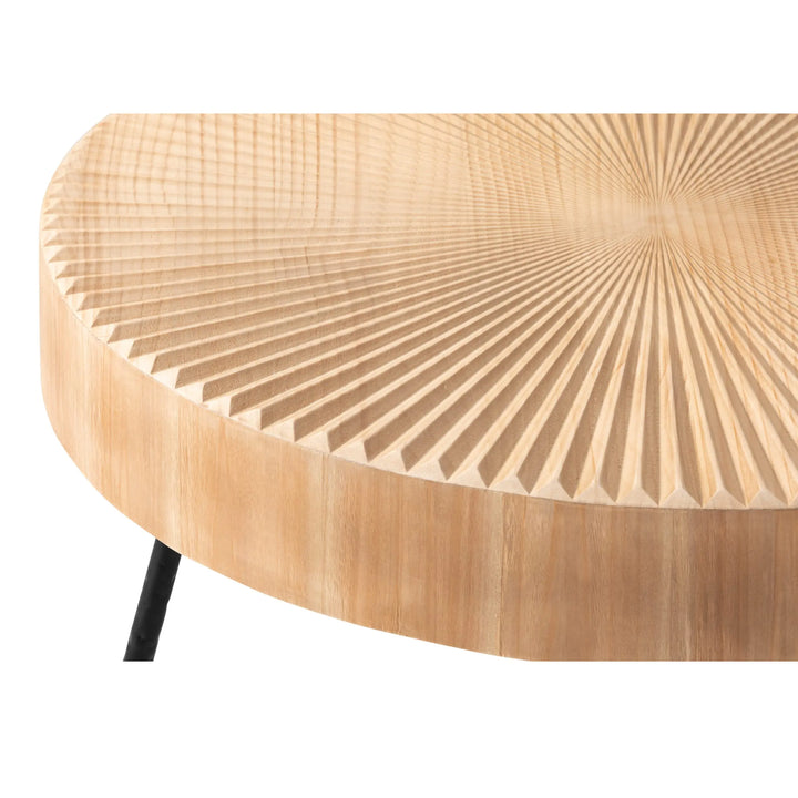 LONYKE 2-Piece Farmhouse Nesting Table Round
