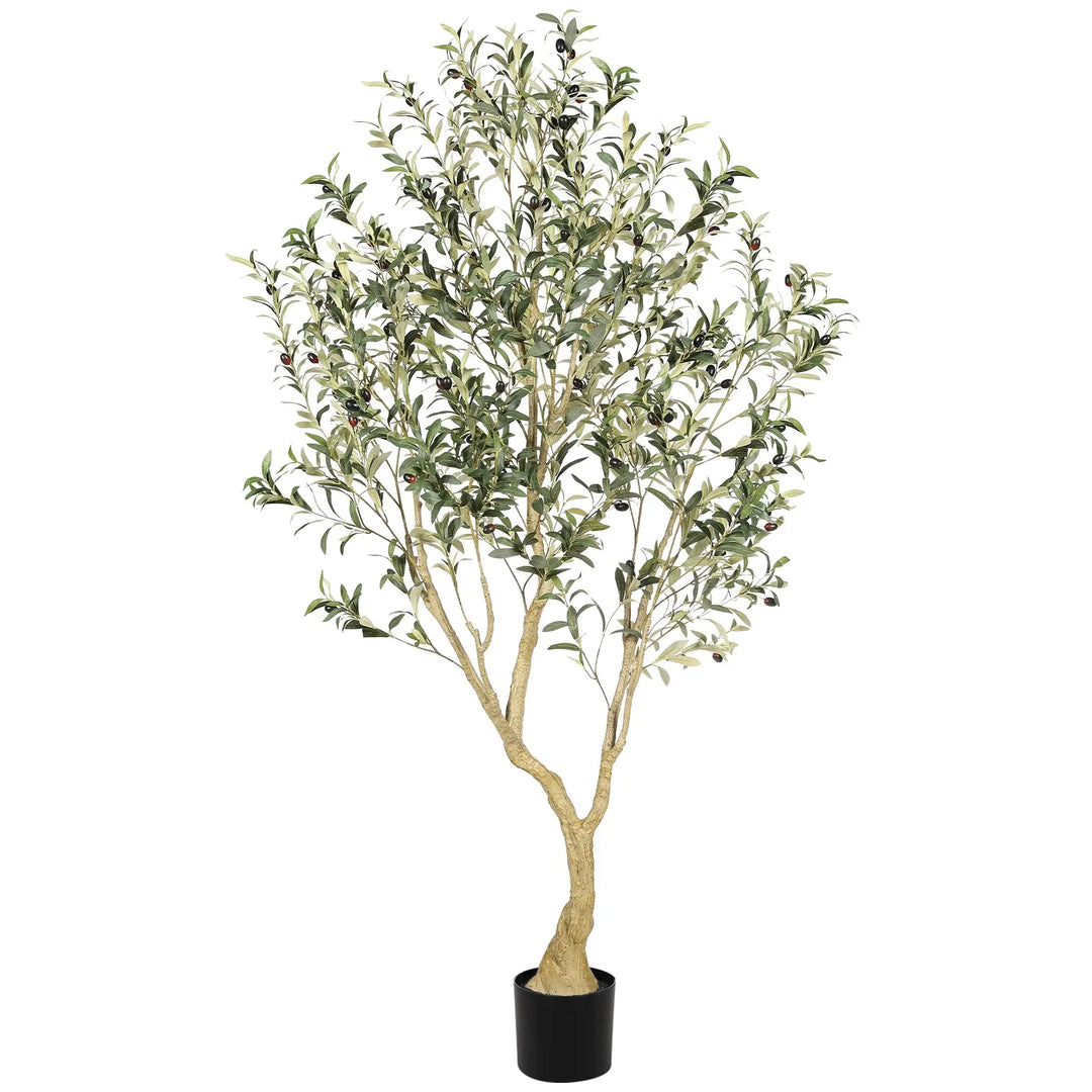LYERSE Olive Tree 6ft with Large Olive Branches and Lifelike Fruits