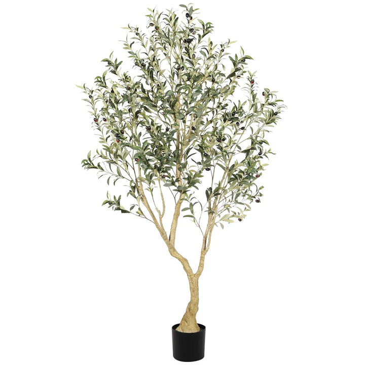 LYERSE Olive Tree 6ft with Large Olive Branches and Lifelike Fruits