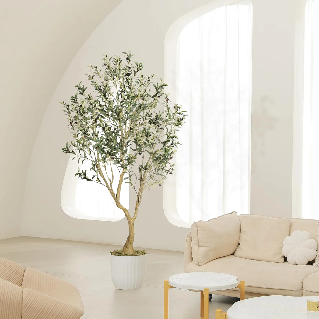 LYERSE Olive Tree 6ft with Large Olive Branches and Lifelike Fruits