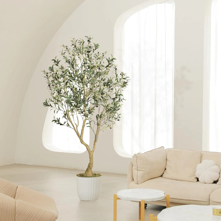 LYERSE Olive Tree 6ft with Large Olive Branches and Lifelike Fruits