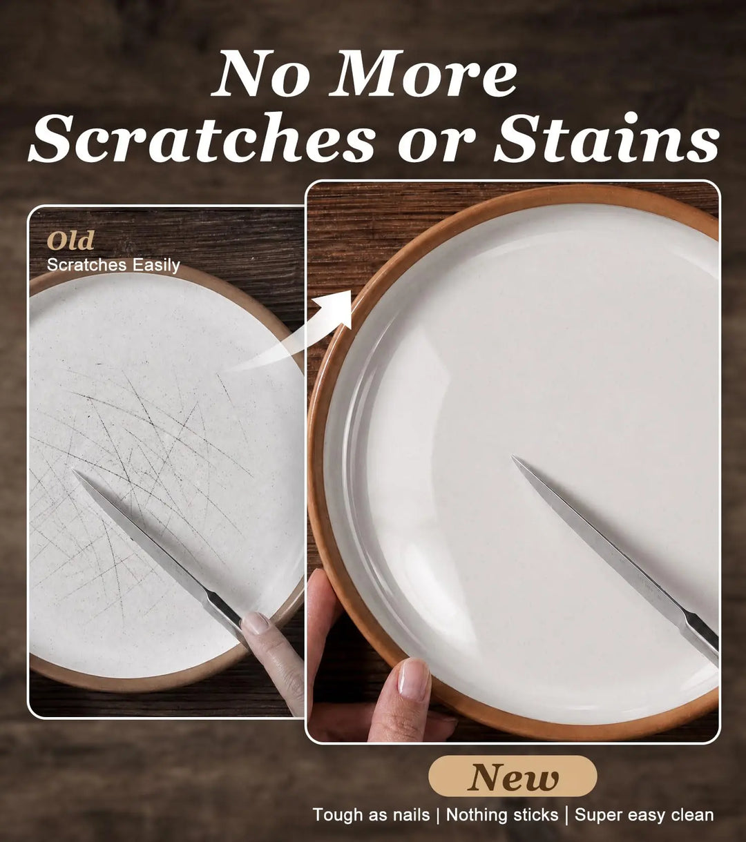 Lareina Plates and Bowls Set, 12 Pieces Farmhouse Ceramic Dinnerware Sets, Vanilla White