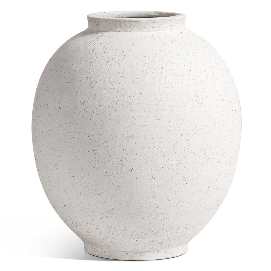Large White Ceramic Vase - 9.8 Inch Rustic Farmhouse Flower Vase for Home Decor, Minimalist Tall Vases for Living Room, Table, Bathroom, Holiday &amp; Weddings (Sandstone White) 