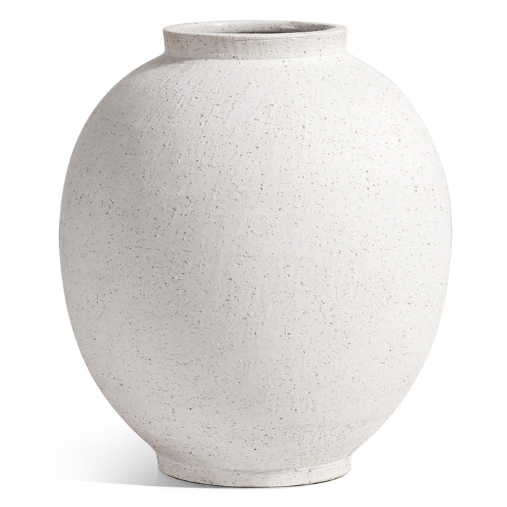 Large White Ceramic Vase - 9.8 Inch Rustic Farmhouse Flower Vase for Home Decor, Minimalist Tall Vases for Living Room, Table, Bathroom, Holiday &amp; Weddings (Sandstone White) 