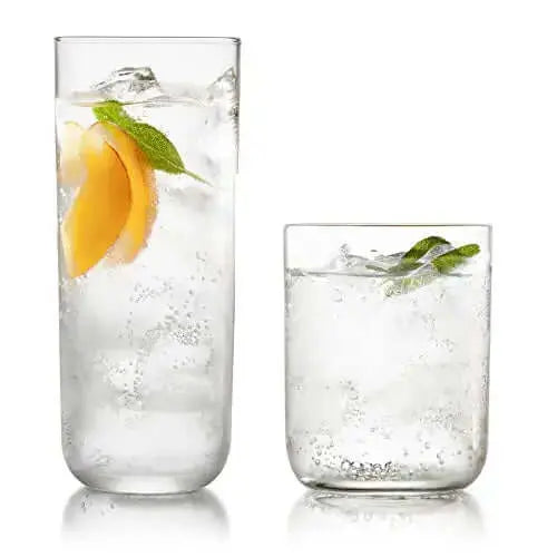 Libbey Lisbon Glasses | Tumbler and Rocks Glass 16-PC Set - Clear Libbey