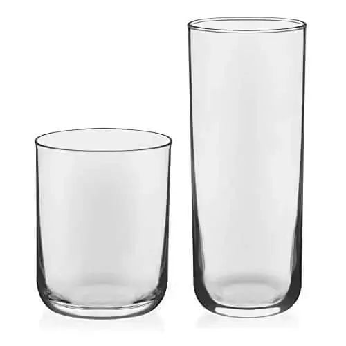 Libbey Lisbon Glasses | Tumbler and Rocks Glass 16-PC Set - Clear Libbey