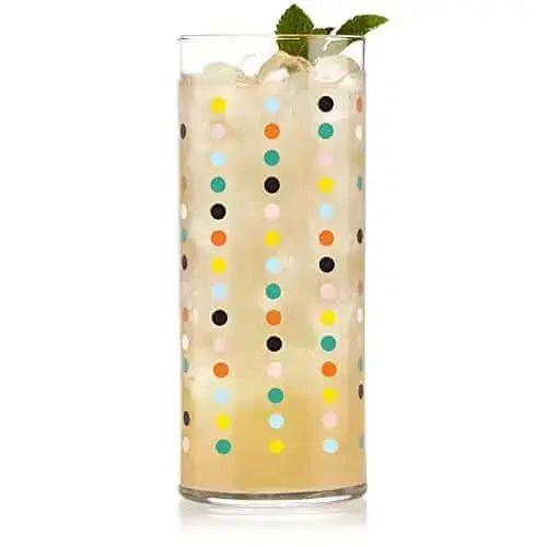 Libbey Vintage Polka Dots Glasses, 16-OZ, Set of 4 - Multicolor Libbey