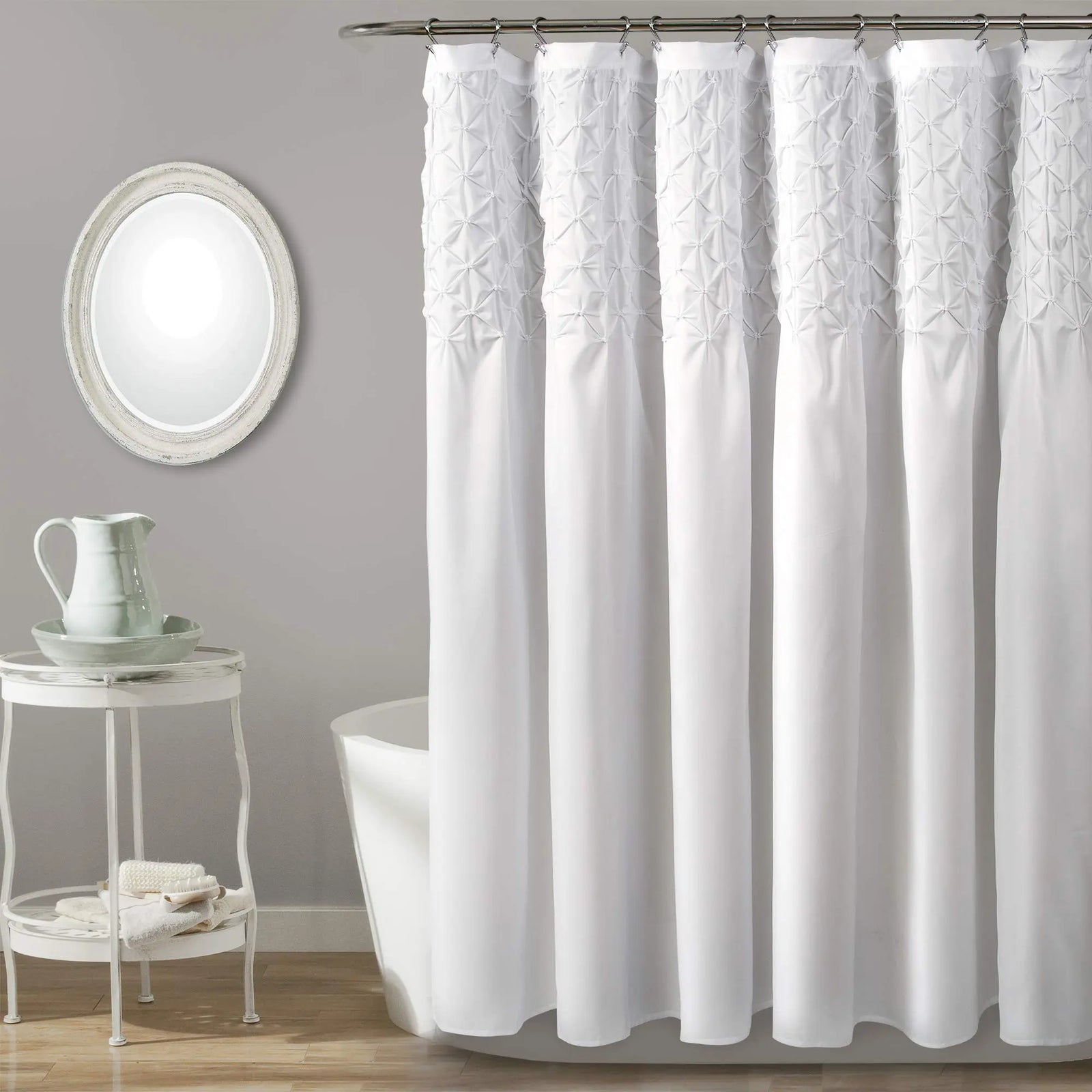 Lush Decor Bayview Shower Curtain, 72" x 72" - Bleach White 