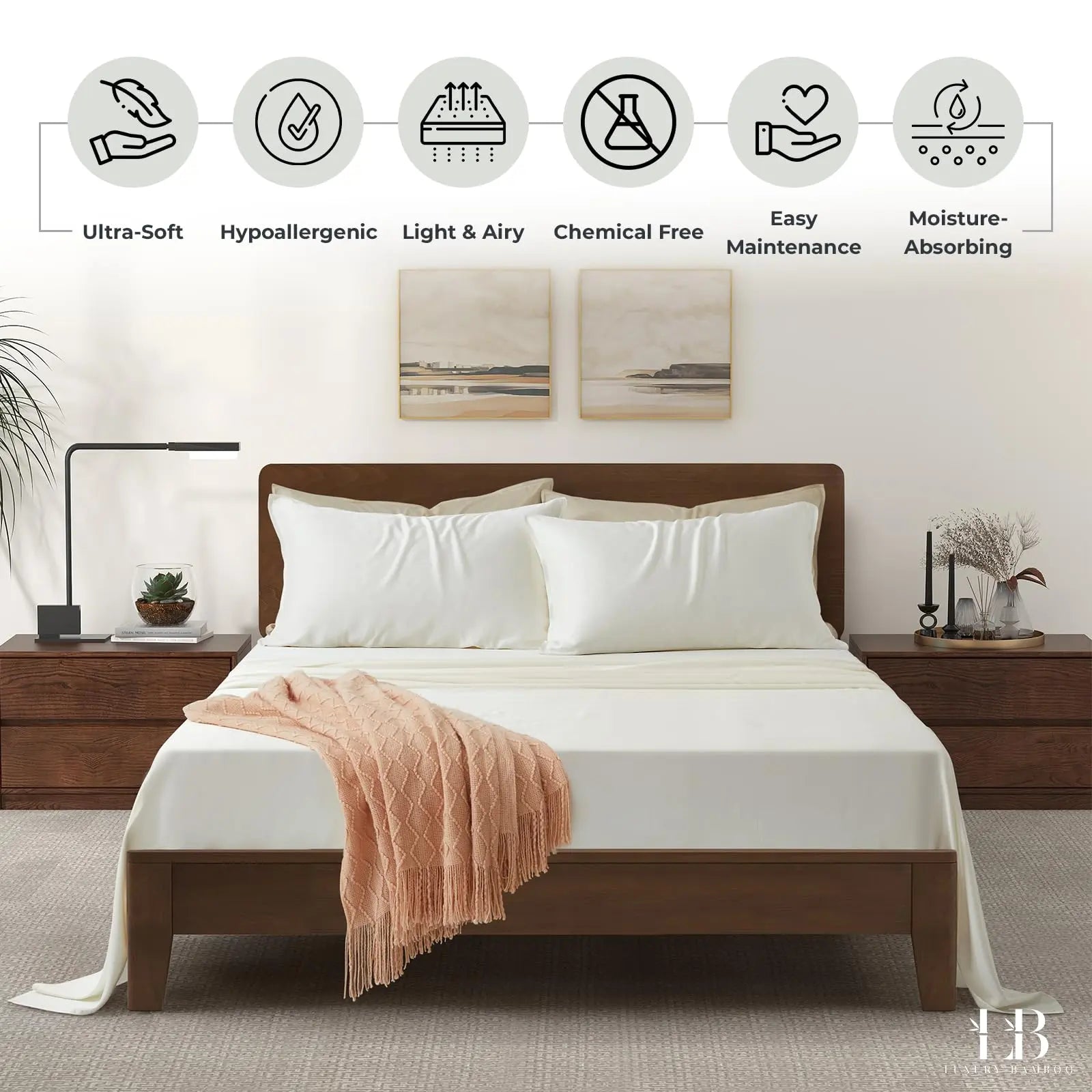 LB Luxury Bamboo Market Bed Sheet Set - Thumbnail 2