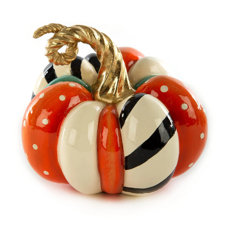 MACKENZIE-CHILDS Resin Pumpkin, Mini, Patchwork Spice