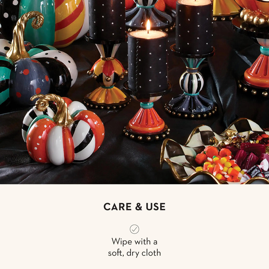 MACKENZIE-CHILDS Resin Pumpkin, Mini, Patchwork Spice