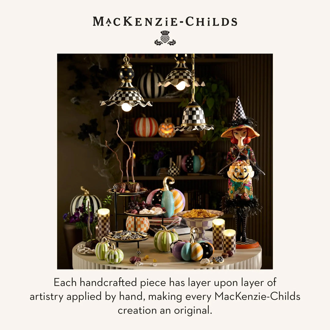 MACKENZIE-CHILDS Resin Pumpkin, Mini, Patchwork Spice