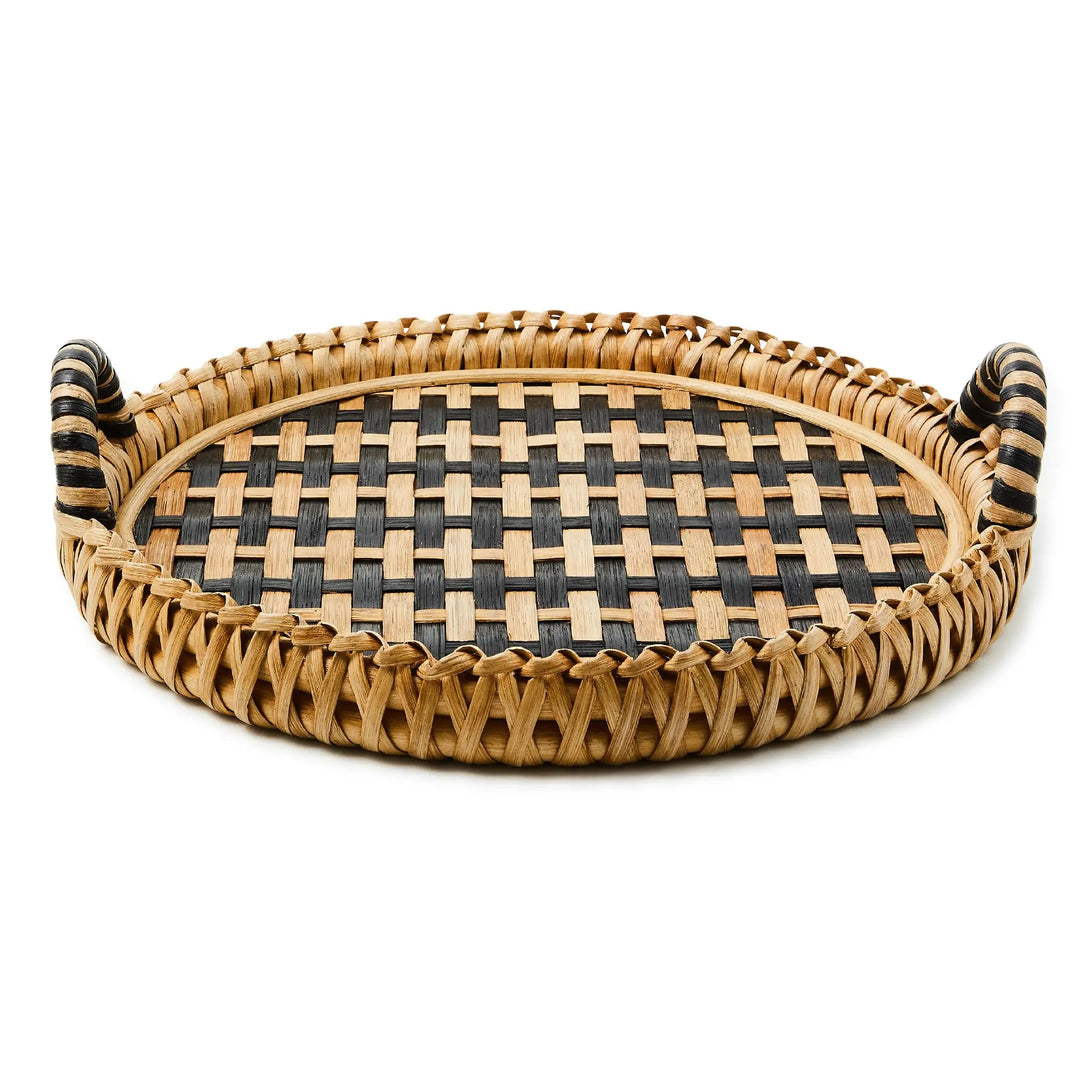 MACKENZIE-CHILDS Woven Rattan Round Serving Tray, Lanai