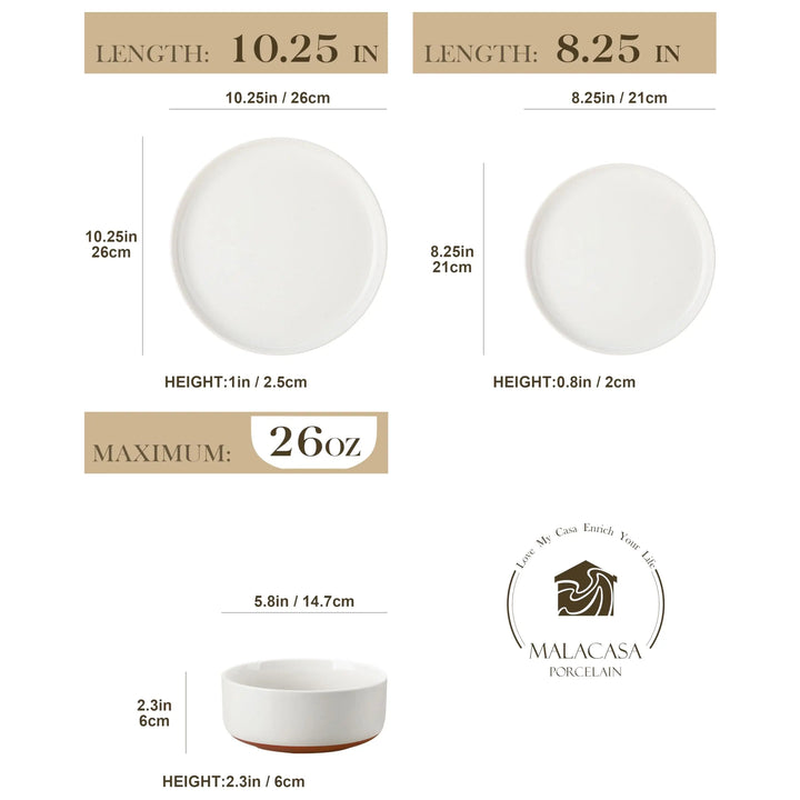 MALACASA Tara Dinnerware Set