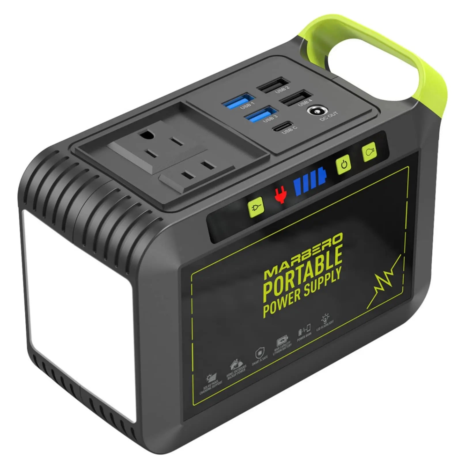 MARBERO Portable Power Station 88Wh Camping Lithium Battery Solar Generator Fast Charging with AC Outlet 120W Peak Power Bank(Solar Panel Optional) for Home Backup Outdoor Emergency RV Van Hunting 