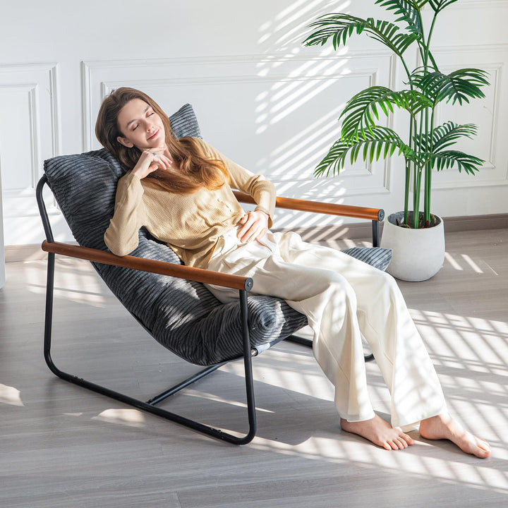 MAXYOYO Modern Accent Chair, Comfy Living Room Chair with Metal Frame 