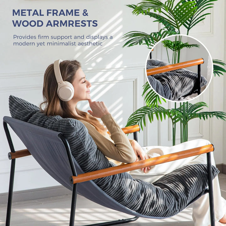 MAXYOYO Modern Accent Chair, Comfy Living Room Chair with Metal Frame