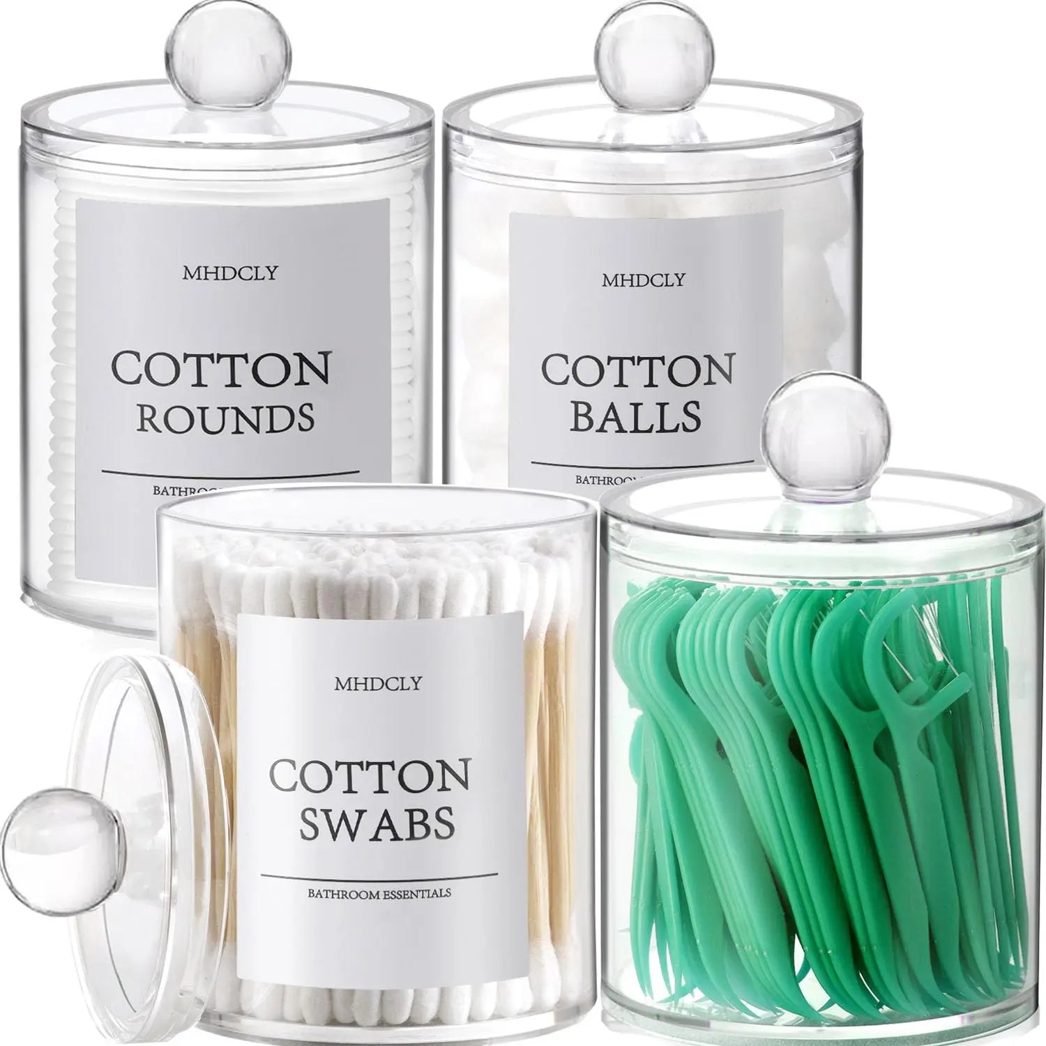MHDCLY Bathroom Organizers and Storage,4 Pack Bathroom Accessories,Bathroom Decor,Home Decor,Bathroom Storage and Organization,Qtip Holder for Room Decor Aesthetic 