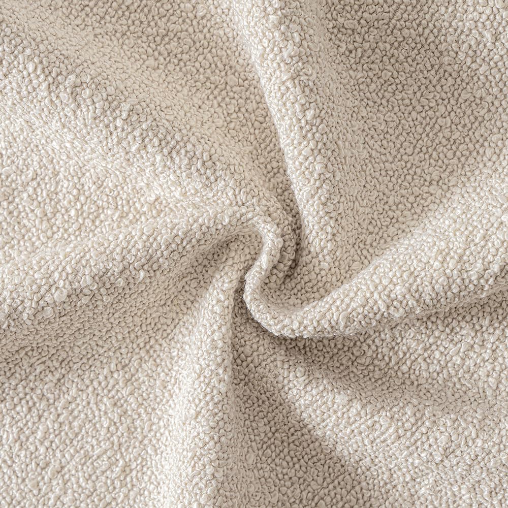 MIULEE 18x18 Decorative Lumbar Boucle Couch Pillow Covers Beige 