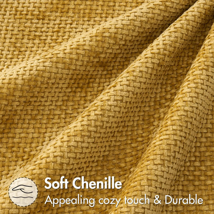 MIULEE Decorative Couch Throw Pillow Covers 18x18 in Mustard Yellow 2 Pack