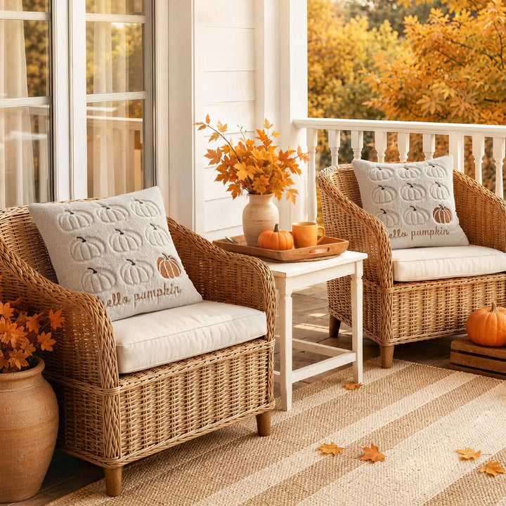 MIULEE Fall Pumpkin Pillow Covers 18x18 Beige Fall Decor