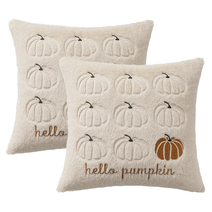 MIULEE Fall Pumpkin Pillow Covers 18x18 Beige Fall Decor