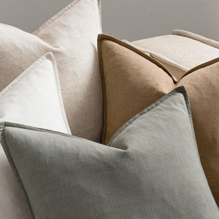 MIULEE Neutral Boho Linen Decorative Pillow Covers 18x18 Inch Pack of 4 