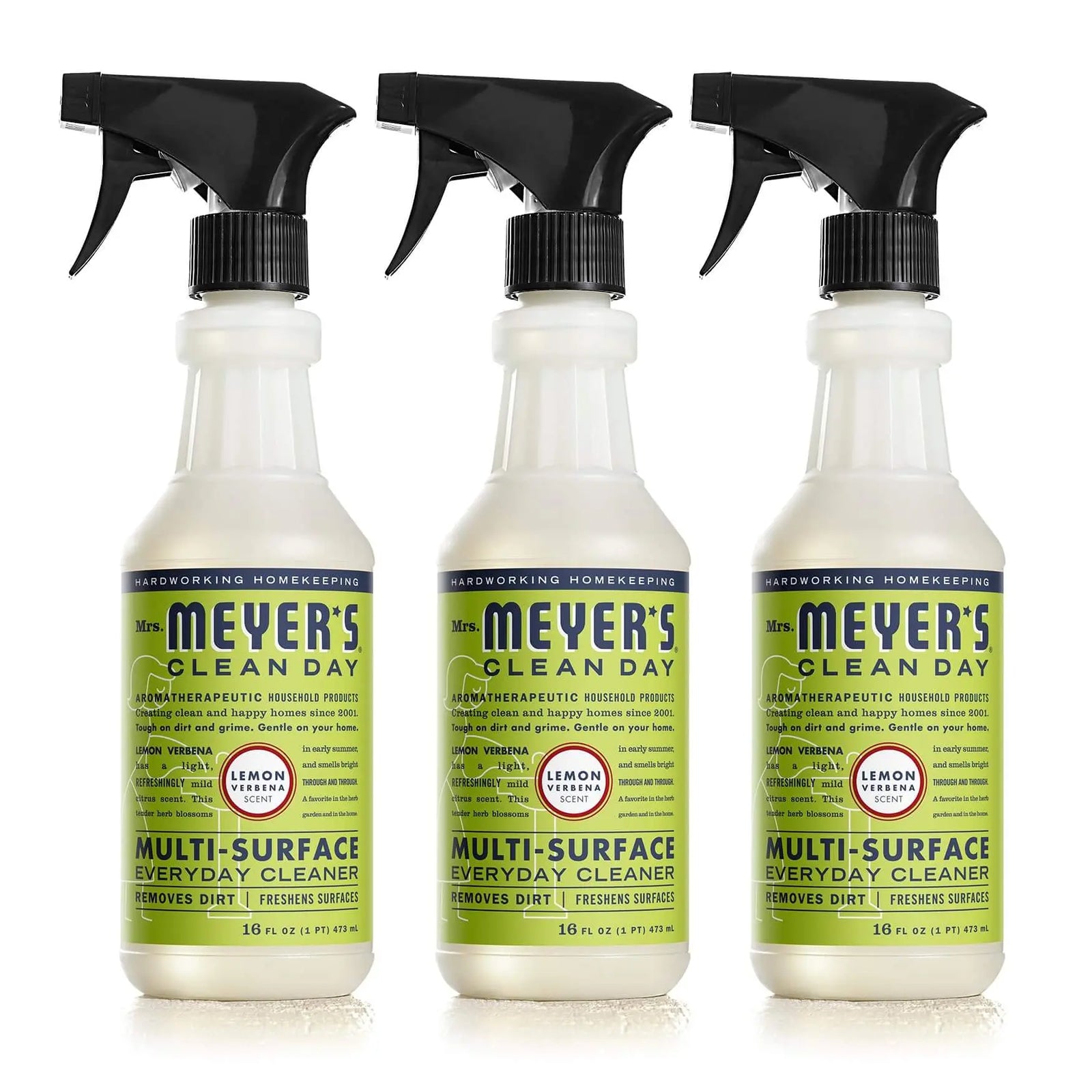 MRS. MEYER'S CLEAN DAY All-Purpose Cleaner Spray, Cruelty Free Formula, Lemon Verbena, 16 fl. oz - Pack of 3 