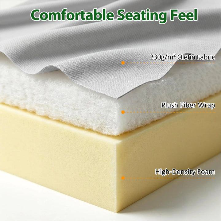 Macrout Patio Rattan Chair Set of 2, Outdoor Wicker Furniture with 7.9″ Thickened Cushions and Acacia Wood Frame for Backyard, Deck, Indoor (2, Light Grey) 