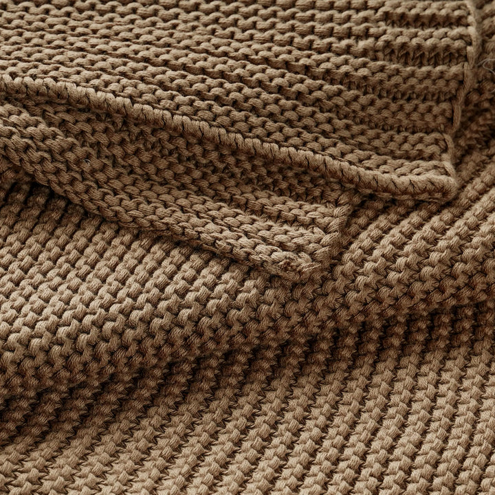 MakeMake Organics Organic Cotton Throw Blanket, GOTS Certified, 50x60, Brown