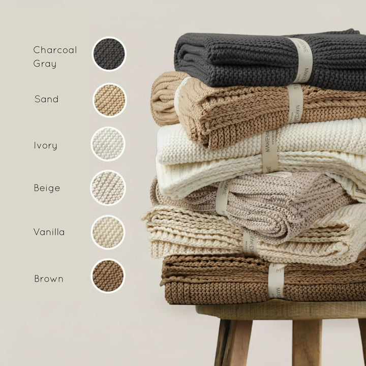 MakeMake Organics Organic Cotton Throw Blanket, GOTS Certified, 50x60, Brown
