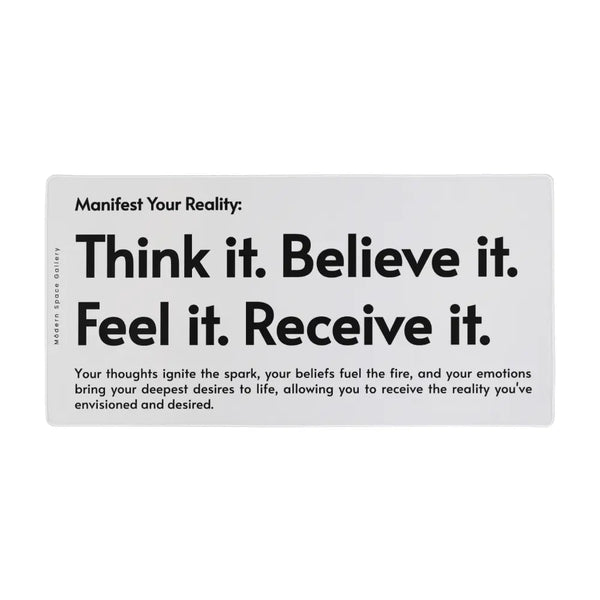 Manifest Your Reality Motivational Desk Mat - Inspirational Workspace Accessory