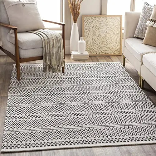 Mark&Day Area Rug, Aarau Global Cream Rug - Black Cream White 
