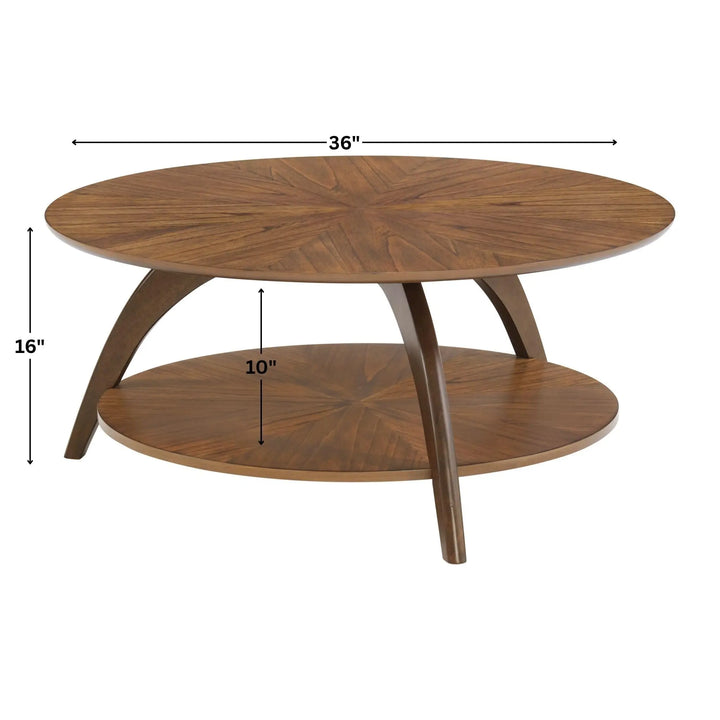 Martin Svensson Home LAX Mid Century Wood Coffee Table, Nutmeg &amp; Espresso