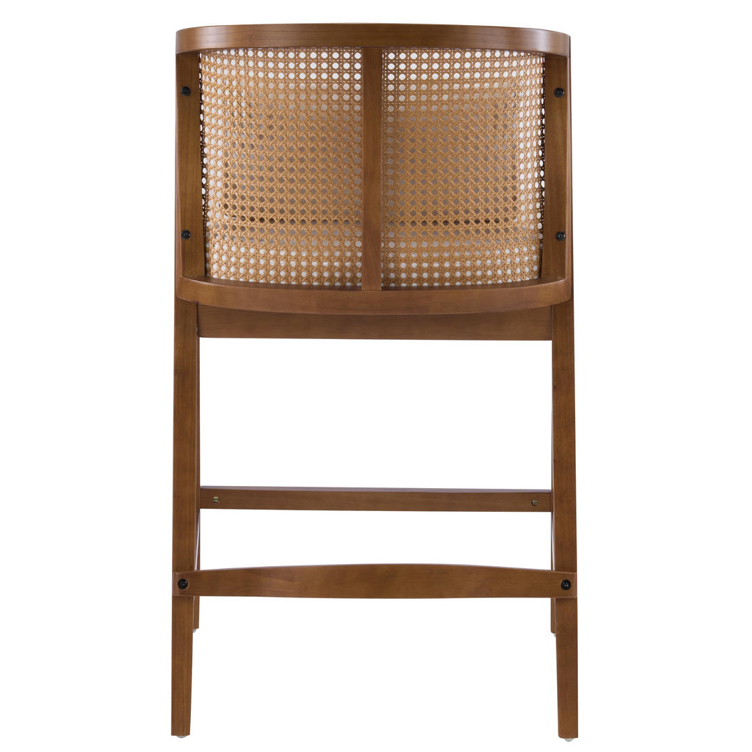 Merax 27-Inch Rattan Counter Height Bar Stools with Barrel Back, Set of 2 