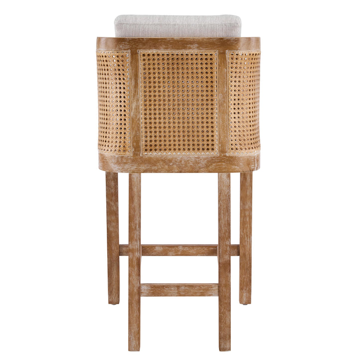 Merax Rattan Counter Height Bar Stools Set of 2, Cane Back Island Chairs 