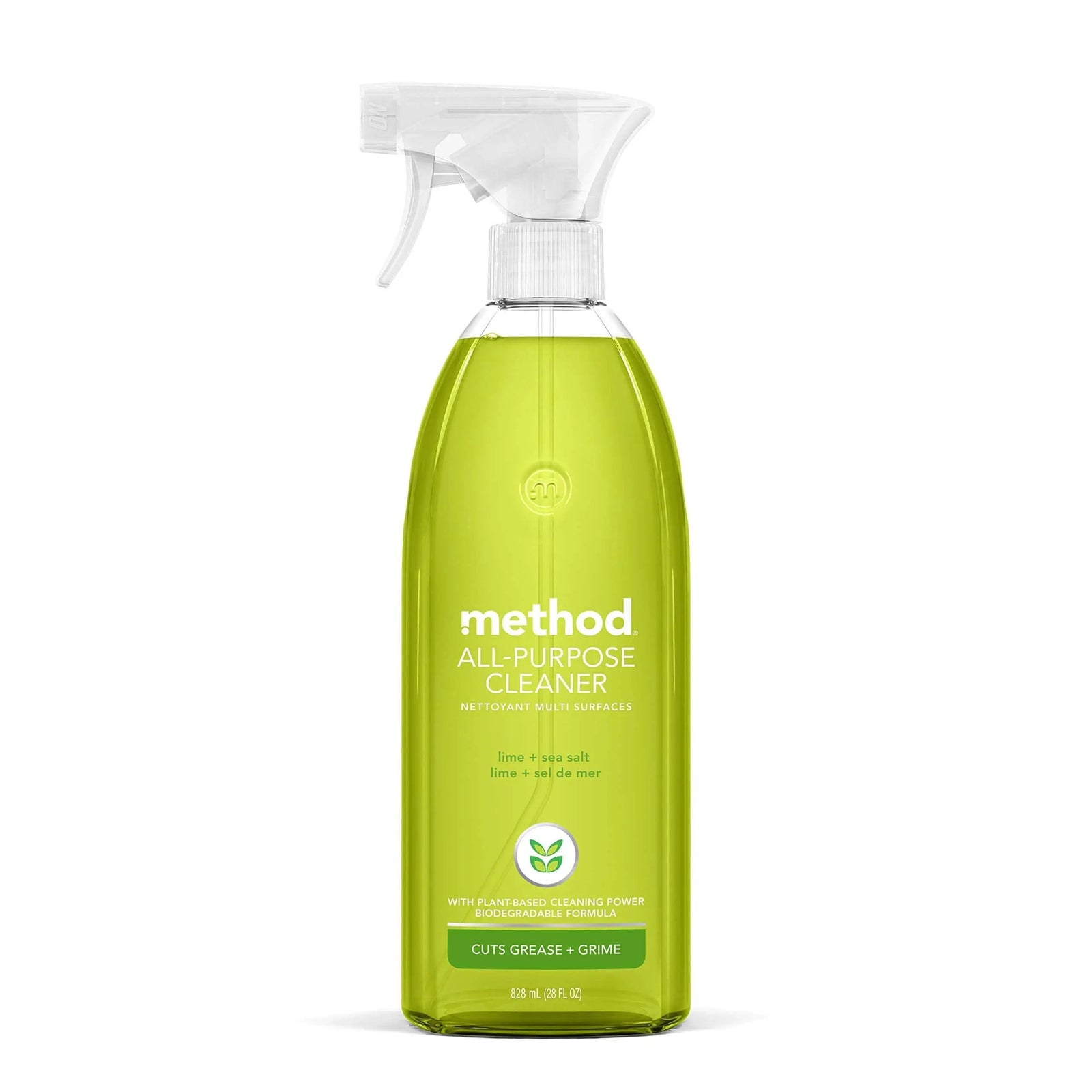 Method All-Purpose Cleaner Spray, Lime + Sea Salt, Plant-Based and Biodegradable Formula Perfect for Most Counters, Tiles, Stone, and More, 28 oz Spray Bottles, (Pack of 1) 