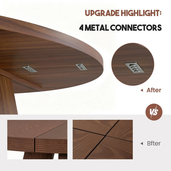 Miereirl Round Dining Table Set for 4, 43.31 Inch Round Kitchen Table and Chairs Set with Storage Shelf, Space Saving Dining Room Table Set, Modern Dining Set for Apartment, Kitchen, Dining Room 