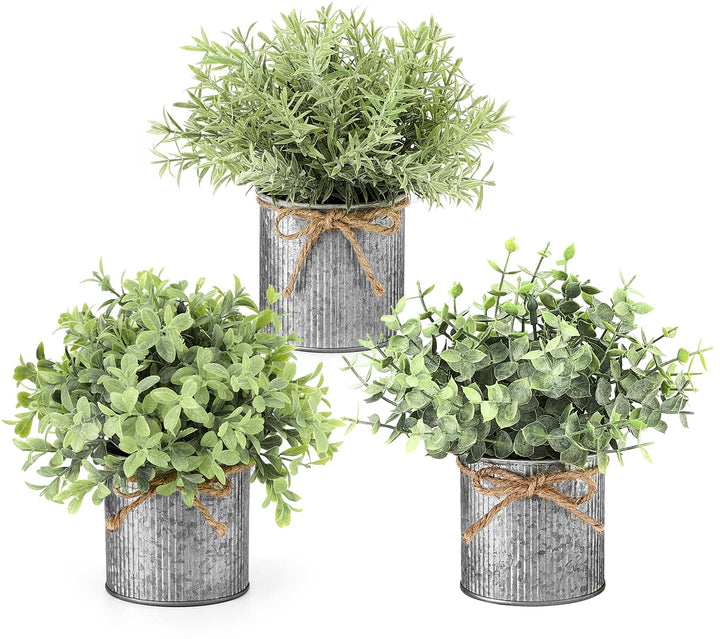 Mkono Small Fake Plants, 3 Pack Faux Plants for Farmhouse Home Decor Indoor 