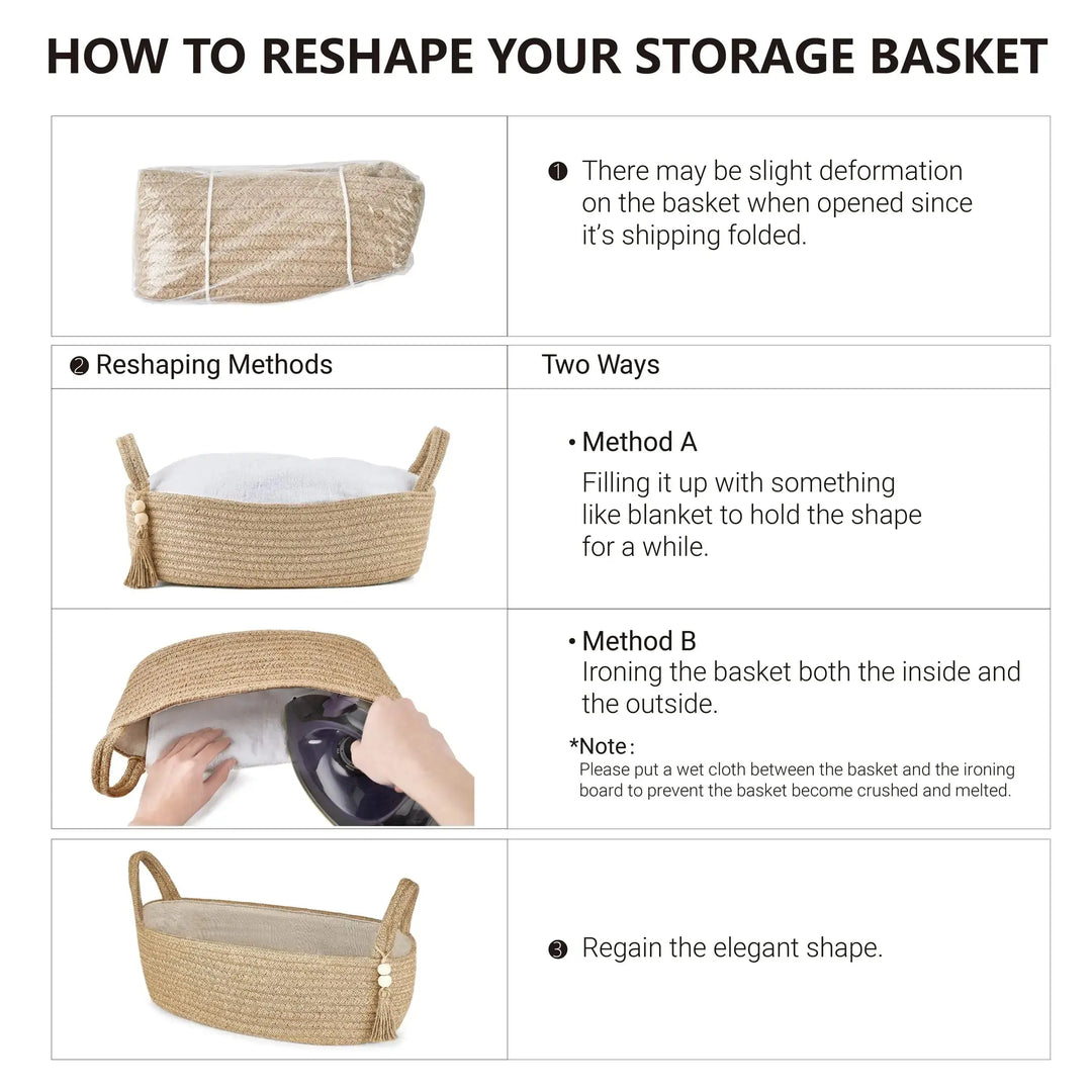 Mkono Small Storage Basket for Toilet Tank Top Boho Bathroom Decor Woven Rope Toilet Paper Tray Back of Toilet Organizer for Shelf Bedroom Living Room, Jute, 1 Pack, 15.7" L x 6" W 